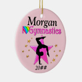  ROZE IK HOU VAN GYMNASTIEK PERSONALISEREN ORNAMEN KERAMISCH ORNAMENT (Rechts)