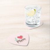 Roze ik hou van het hart van mama kartonnen onderzetters (Insitu)