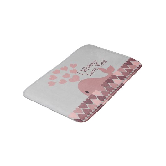 Roze, ik hou van je. badmat (Gekanteld)