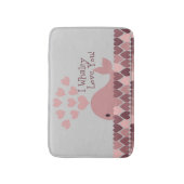 Roze, ik hou van je. badmat (Voorkant Verticaal)