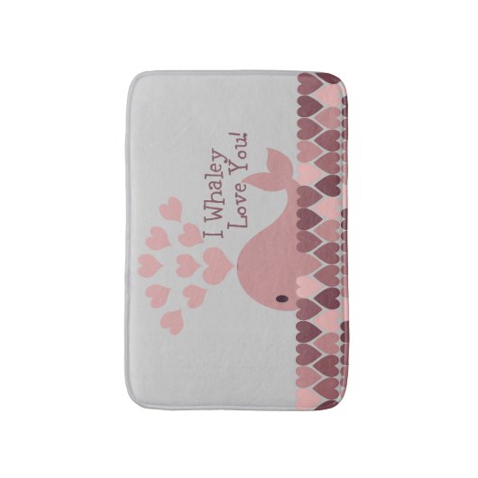 Roze, ik hou van je. badmat (Voorkant Verticaal)