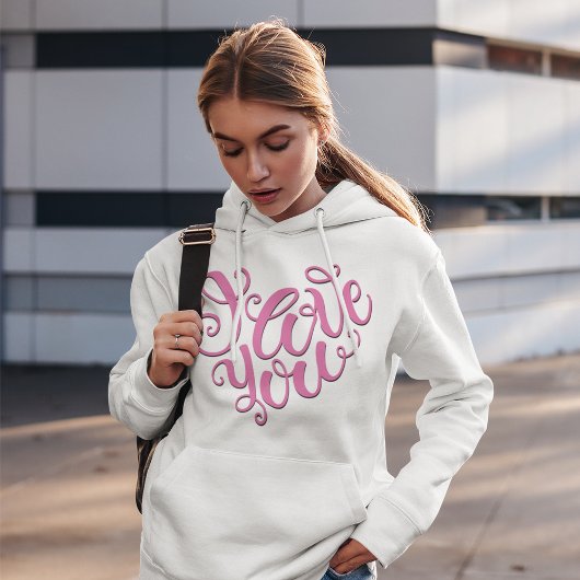 Roze ik hou van je hoodie