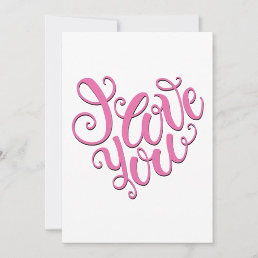Roze ik hou van je kaart (Voorkant)