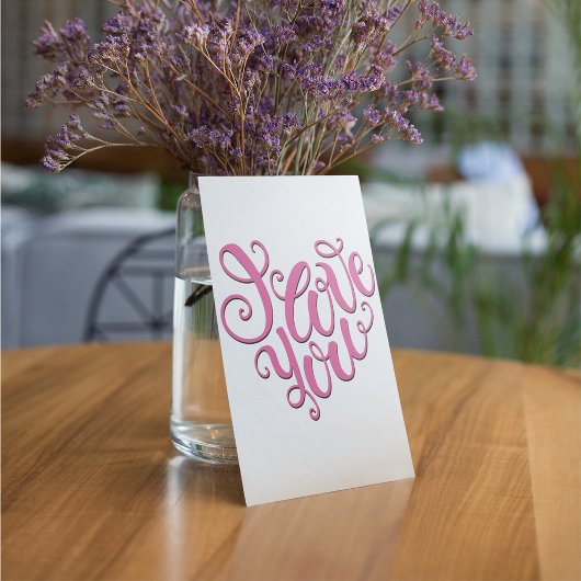 Roze ik hou van je kaart