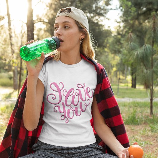 Roze ik hou van je t-shirt