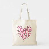 Roze ik hou van je tote bag (Achterkant)