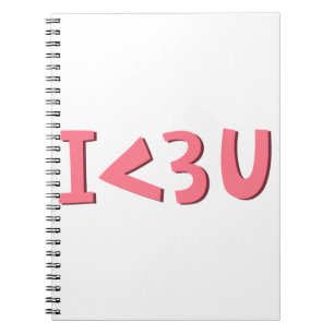 Roze ik hou van je typografie design element notitieboek