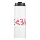 Roze ik hou van je typografie design element thermosbeker (Voorkant)