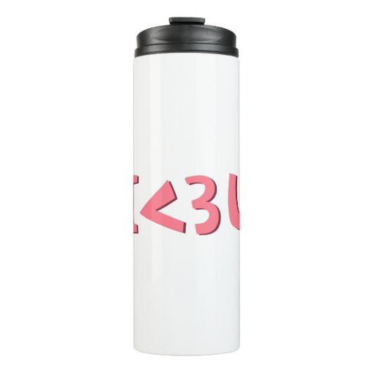 Roze ik hou van je typografie design element thermosbeker (Voorkant)