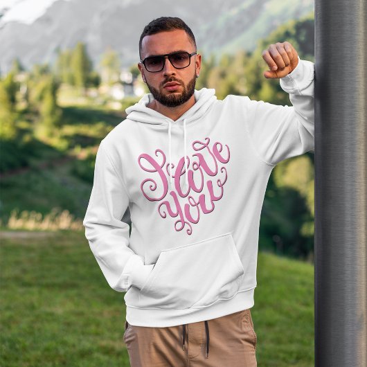 Roze Ik Hou Van Jou Hoodie