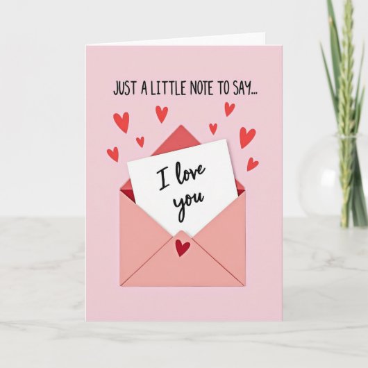 Roze Ik Hou Van Jou Kaart (Voorkant)