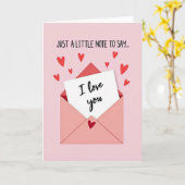 Roze Ik Hou Van Jou Kaart (Gele Bloem)