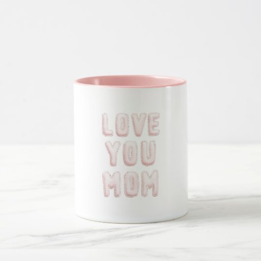 Roze Ik Hou Van Jou Moeder Moederdag Mok (Midden)