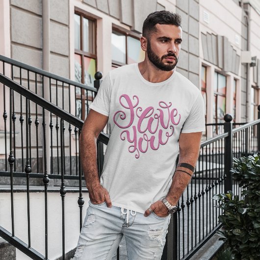 Roze Ik Hou Van Jou T-shirt