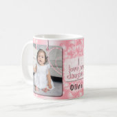 Roze Ik hou van mijn dochter Foto & Naam Koffiemok (Voorkant links)