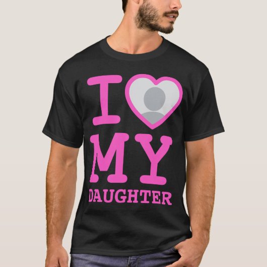 roze ik hou van mijn dochter | Grappige Vaderdag T-shirt (Voorkant)