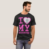 roze ik hou van mijn dochter | Grappige Vaderdag T-shirt (Voorkant volledig)