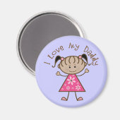 Roze Ik hou van mijn papa cadeau Magneet (Voorkant / Achterkant)