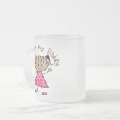 Roze ik hou van mijn papa cadeautje matglas koffiemok (Voorkant links)