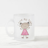 Roze ik hou van mijn papa cadeautje matglas koffiemok (Links)