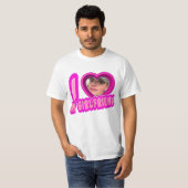 Roze ik hou van mijn Vriendin Foto gepersonaliseer T-shirt (Voorkant volledig)