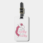 Roze, ik voel me knitty. bagagelabel (Voorkant verticaal)