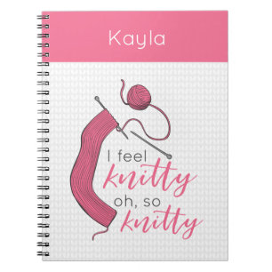 Roze, ik voel me knitty. notitieboek