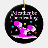  ROZE IK ZOU LIEVER CHEERLEADEREND DESIGN ZIJN KERAMISCH ORNAMENT (Voorkant)