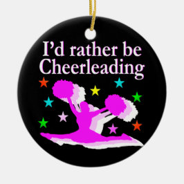  ROZE IK ZOU LIEVER CHEERLEADEREND DESIGN ZIJN KERAMISCH ORNAMENT