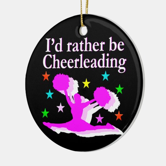  ROZE IK ZOU LIEVER CHEERLEADEREND DESIGN ZIJN KERAMISCH ORNAMENT (Links)