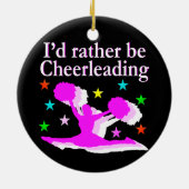  ROZE IK ZOU LIEVER CHEERLEADEREND DESIGN ZIJN KERAMISCH ORNAMENT (Achterkant)