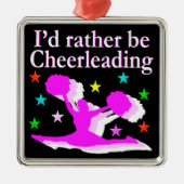  ROZE IK ZOU LIEVER CHEERLEADEREND DESIGN ZIJN METALEN ORNAMENT (Voorkant)