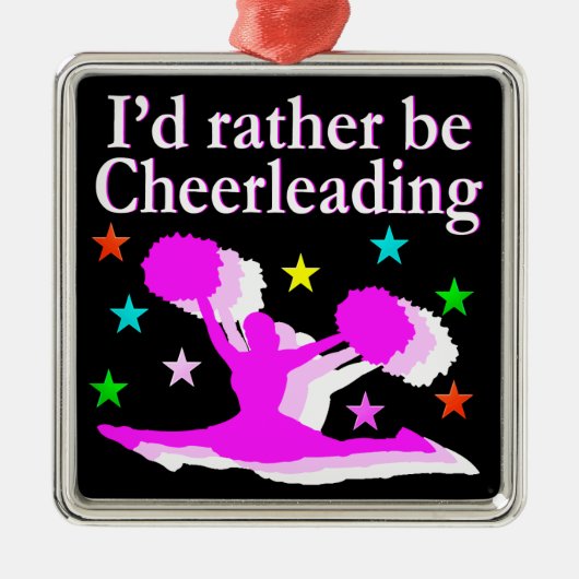  ROZE IK ZOU LIEVER CHEERLEADEREND DESIGN ZIJN METALEN ORNAMENT (Voorkant)