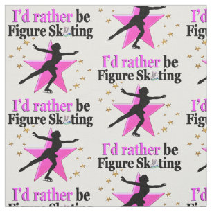 ROZE IK ZOU LIEVER SCHAATSEN ONTWERP STOF