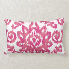 Roze Ikat Boho grillig Etnisch Girly Wit & Roze Kussen