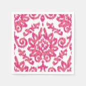 Roze Ikat Boho grillig Etnisch Girly Wit & Roze Servetten (Voorkant)