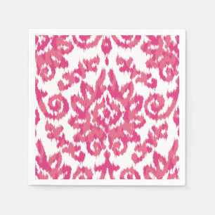 Roze Ikat Boho grillig Etnisch Girly Wit & Roze Servetten