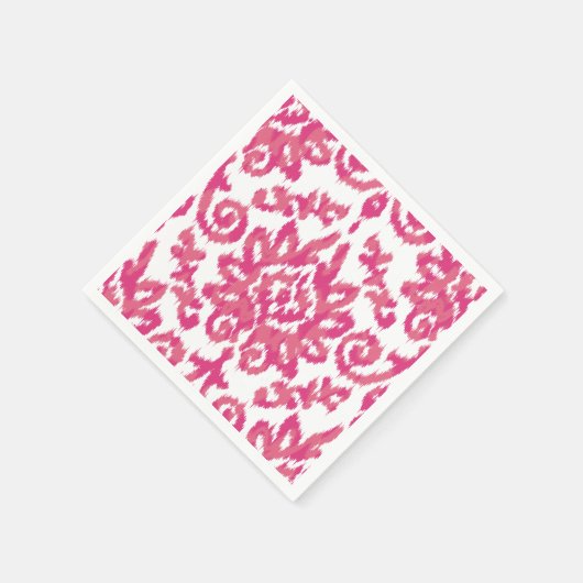 Roze Ikat Boho grillig Etnisch Girly Wit & Roze Servetten (Hoek)