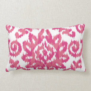 Roze Ikat Boho Whimsical Ethnic Girly White & Pink Kussen