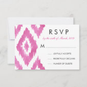 Roze Ikat RSVP (Voorkant)