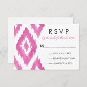 Roze Ikat RSVP (Voorkant / Achterkant)