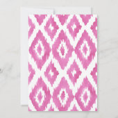 Roze Ikat Wedding Kaart (Achterkant)