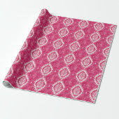  roze ikatpatroon cadeaupapier (Uitgerold)