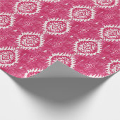  roze ikatpatroon cadeaupapier (Hoek)
