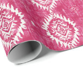  roze ikatpatroon cadeaupapier (Rol Hoek)