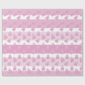 Roze illustratie kerstboom cadeaupapier (Vlak)