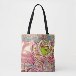 Roze illustratie Kunst Canvas tas
