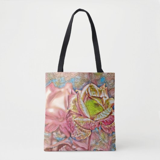 Roze illustratie Kunst Canvas tas (Voorkant)