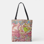 Roze illustratie Kunst Canvas tas (Achterkant)