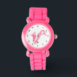 Roze illustratie van de saxofone van Glitter Horloge<br><div class="desc">Cute roze glitter simpele saxophone muziekinstrumentenillustratie.</div>